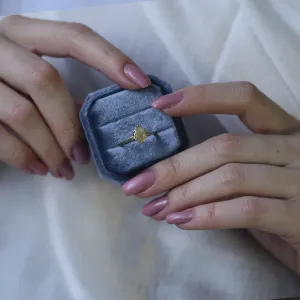 Gold ring with oval salt and pepper diamond OLLY Thumbnail