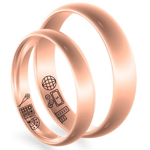 Custom wedding rings with own symbol Image