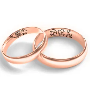Custom wedding rings with own symbol Thumbnail