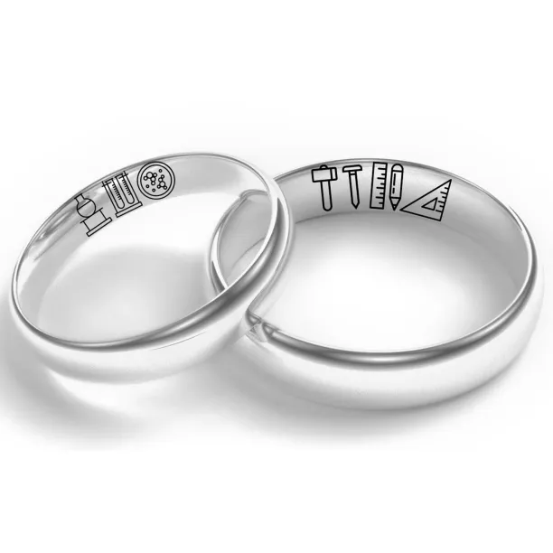 Custom wedding rings with own symbol Image