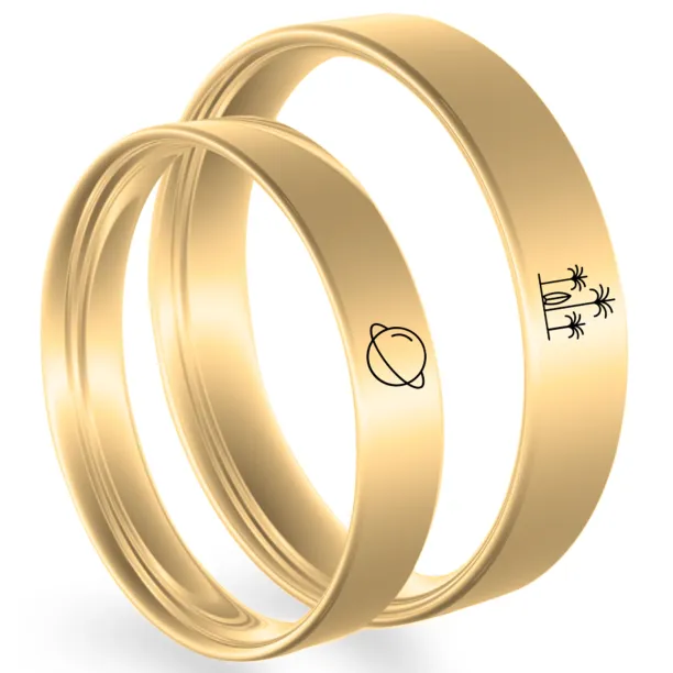 Custom wedding rings with own symbol Image