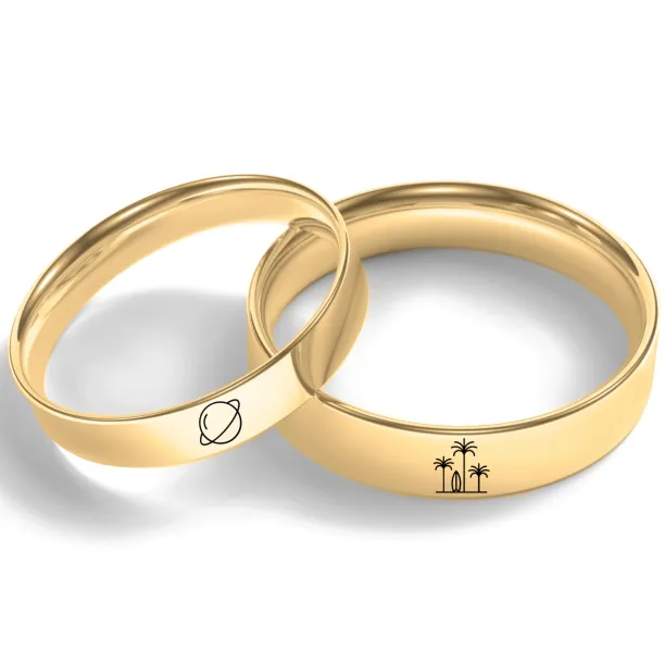 Custom wedding rings with own symbol Image