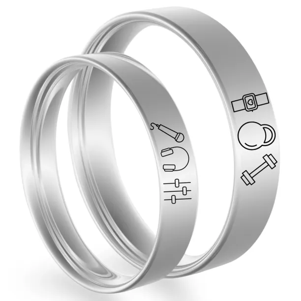 Custom wedding rings with own symbol Image