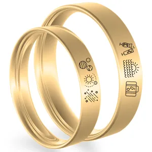 Custom wedding rings with own symbol Thumbnail
