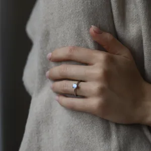 Gold ring with moonstone TONI Thumbnail