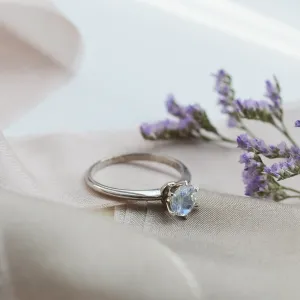 Gold ring with moonstone TONI Thumbnail