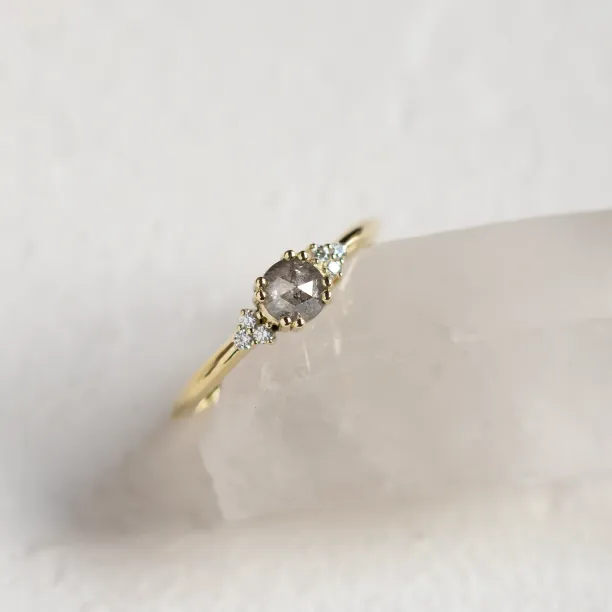 Gold ring with salt and pepper diamond MONNY Image