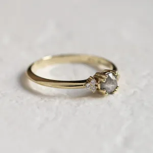 Gold ring with salt and pepper diamond MONNY Thumbnail
