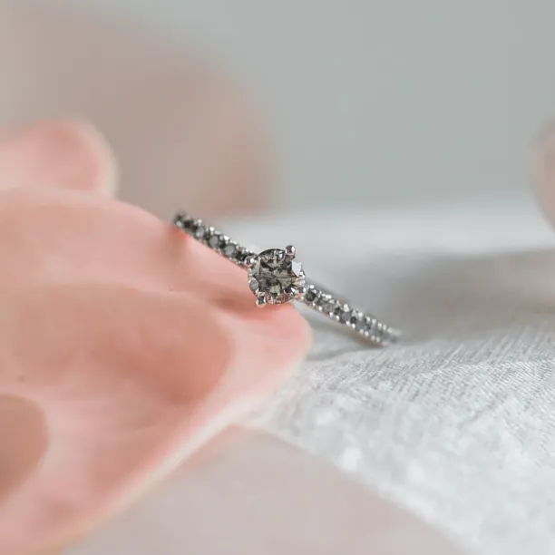 Gold ring with salt and pepper diamonds SANI Image