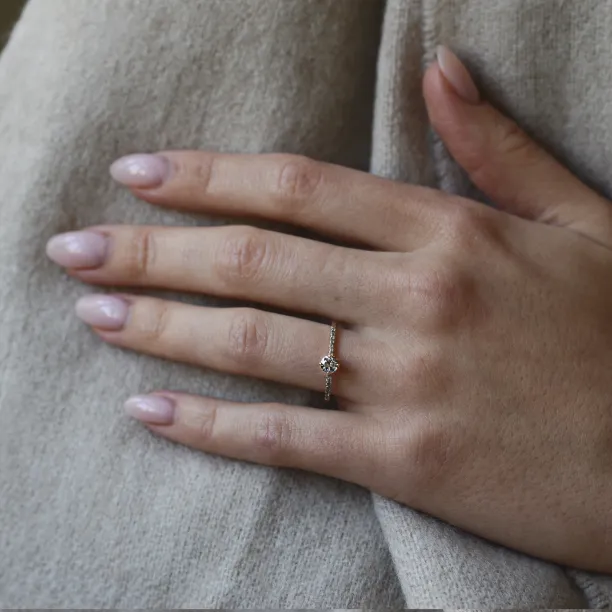Gold ring with salt and pepper diamonds SANI Image