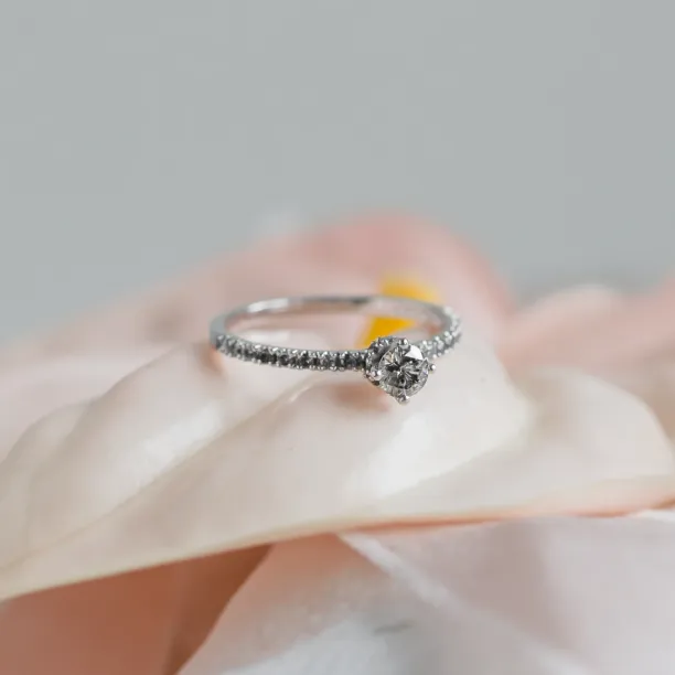 Gold ring with salt and pepper diamonds SANI Image