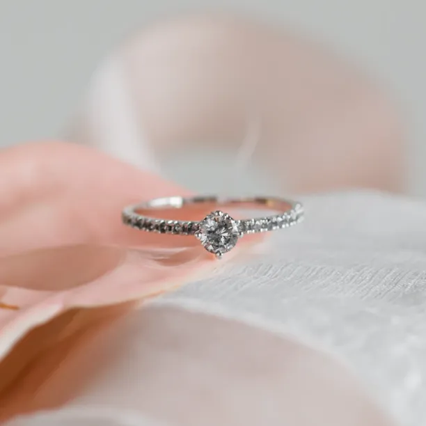 Gold ring with salt and pepper diamonds SANI Image