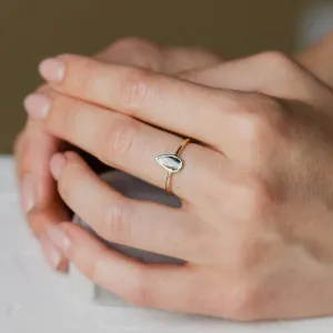 Minimalist gold ring with salt and pepper diamond REED Thumbnail