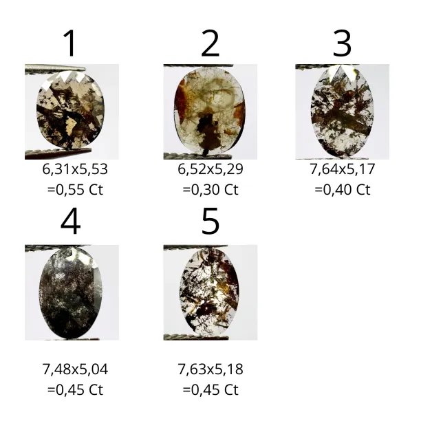 Gold ring with salt and pepper diamond HIKS Image