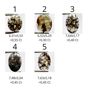 Gold ring with salt and pepper diamond HIKS Thumbnail