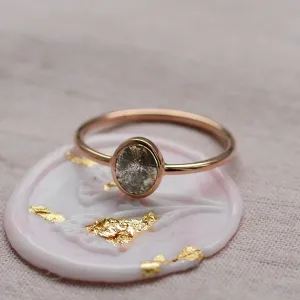 Gold ring with salt and pepper diamond HIKS Thumbnail