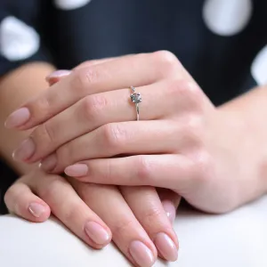 Gold open ring with salt and pepper diamond BETY Thumbnail