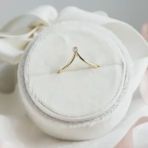 Gold minimalistic teardrop ring with diamond CAREN
