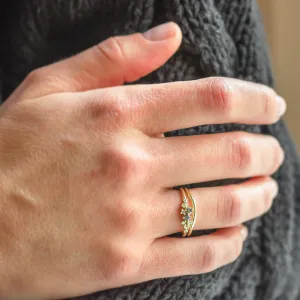 Gold rings set with salt and pepper diamonds FLYN Thumbnail