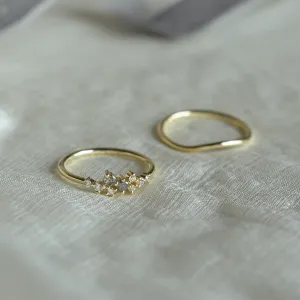 Gold rings set with salt and pepper diamonds FLYN Thumbnail
