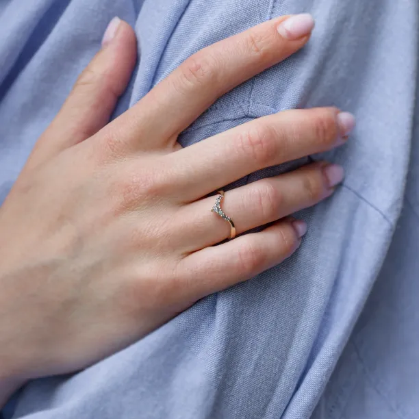 Salt and pepper curved ring WENDY Image