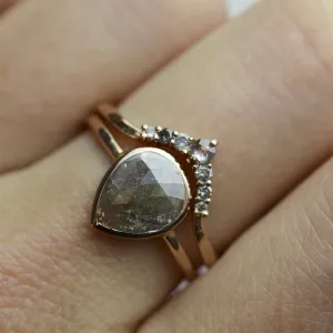 Salt and pepper curved ring WENDY Thumbnail