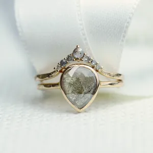 Gold set rings with salt and pepper diamonds PAULA Thumbnail