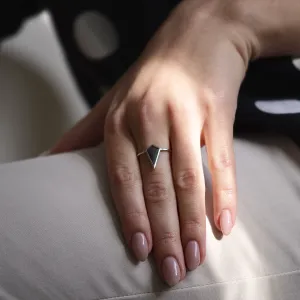 Kite salt and pepper diamond ring KELLY Thumbnail