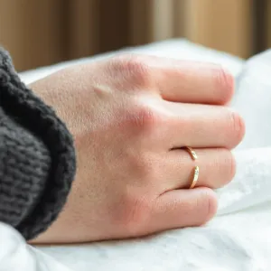 Gold minimalistic open ring with diamonds SILVIA Thumbnail