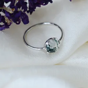 Gold ring with moss agate HILL Thumbnail