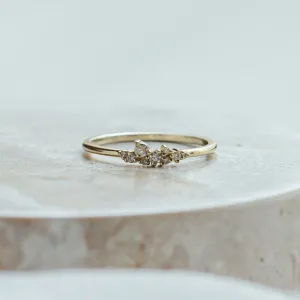 Gold ring with diamonds CLUSTER Thumbnail