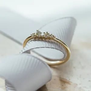 Gold ring with diamonds CLUSTER Thumbnail