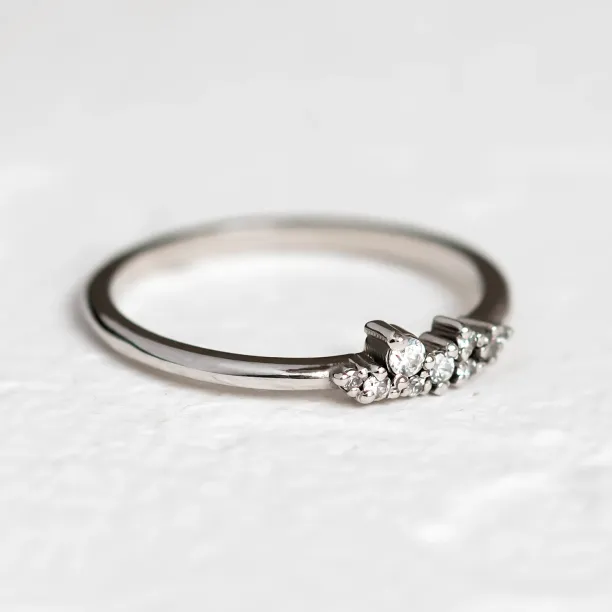 Gold ring with diamonds CLUSTER Image