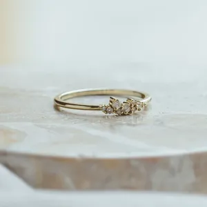 Gold ring with diamonds CLUSTER Thumbnail