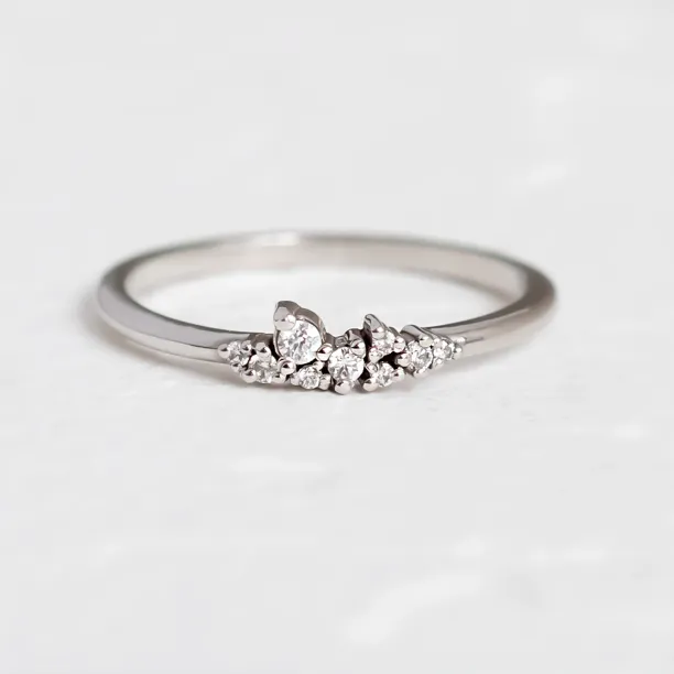 Gold ring with diamonds CLUSTER Image