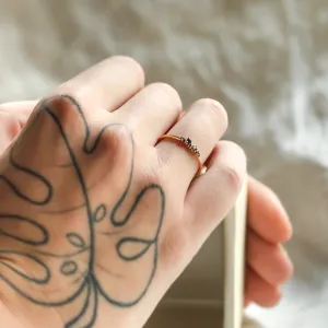 Gold ring with sapphires CLUSTER Thumbnail