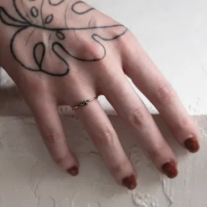 Gold ring with sapphires CLUSTER Thumbnail