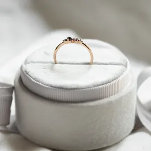 Gold ring with sapphires CLUSTER Thumbnail