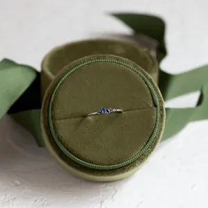 Gold ring with sapphires CLUSTER Thumbnail