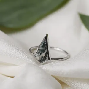 Gold ring with moss agate DANA Thumbnail