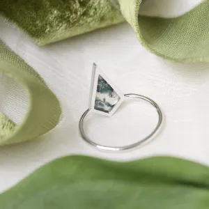 Gold ring with moss agate DANA Thumbnail