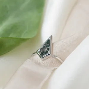 Gold ring with moss agate DANA Thumbnail