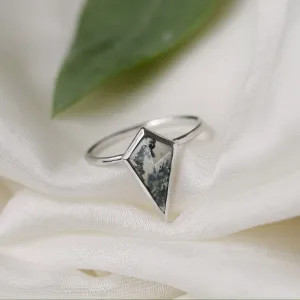 Gold ring with moss agate DANA Thumbnail