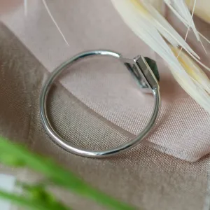 Gold ring with moss agate AUGUSTA Thumbnail