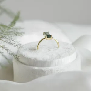 Gold ring with moss agate MOS Thumbnail