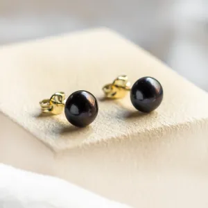 Black pearl studs VASKI Thumbnail