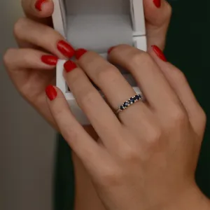 Gold ring with sapphires NIKKI Thumbnail