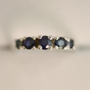 Gold ring with sapphires NIKKI Thumbnail