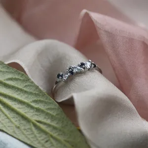 Gold ring with sapphires and diamonds VALLY Thumbnail