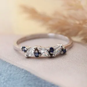 Gold ring with sapphires and diamonds VALLY Thumbnail